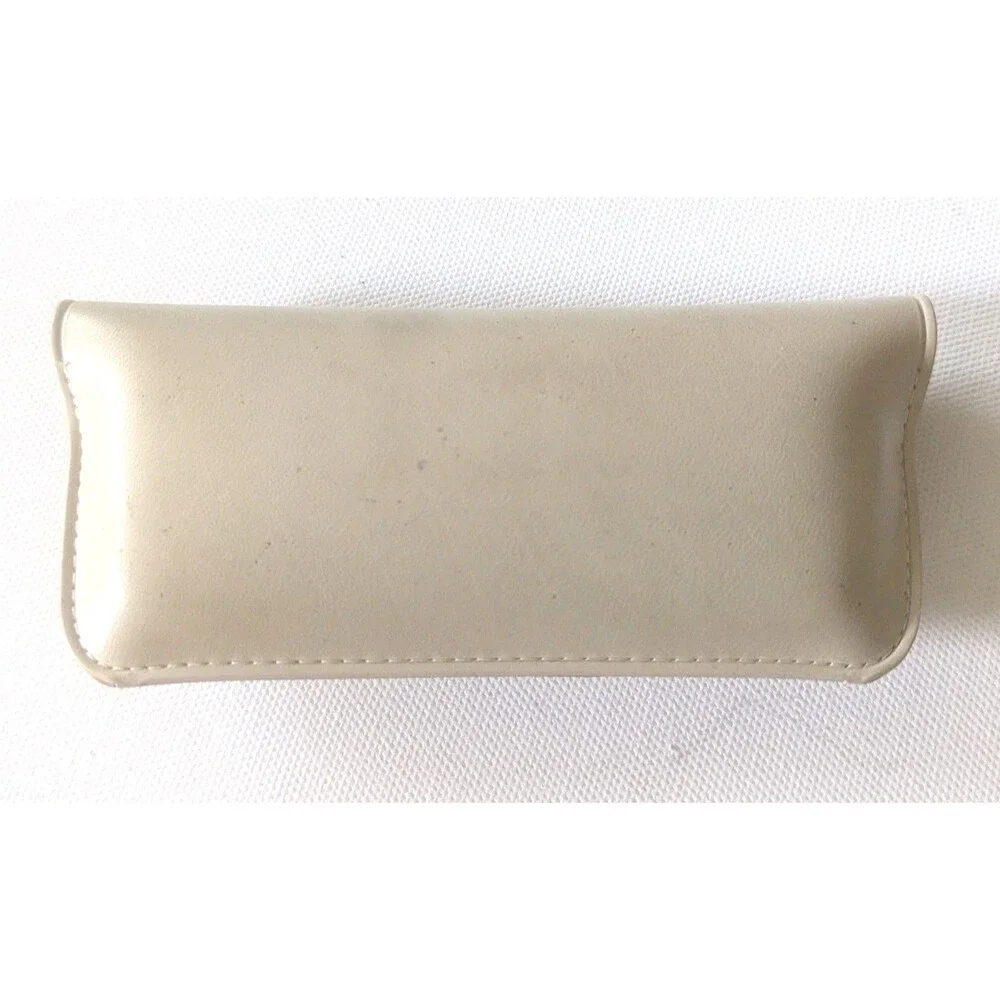 Vintage 1950s Beige Childrens Eyeglass Case w/ Holographic Cartoon 5.5